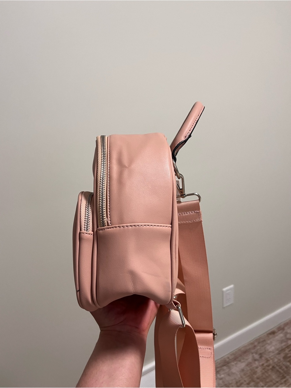 Compact Blush Pink Mini Backpack - Picture 2 of 8